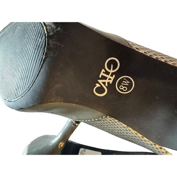 NWT Y2k 90s Vintage Cato Womens Gray Pointed Toe Pump Stiletto Heels 8 Wide - Picture 6 of 10